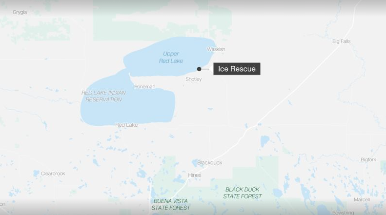 Rescatan a 122 pescadores de un témpano de hielo en un lago del norte de Minnesota